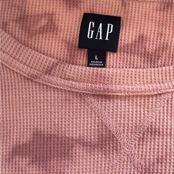 GAP Washed Rose Tie-Dye Thermal Top | Size Large | Ribbed Long Sleeve - Picture 2 of 11
